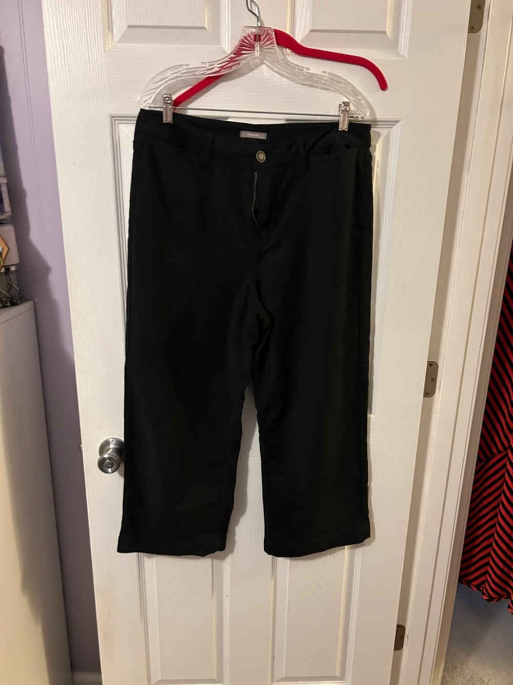 Maurices Black Wide-Leg Cropped Pants Size 12